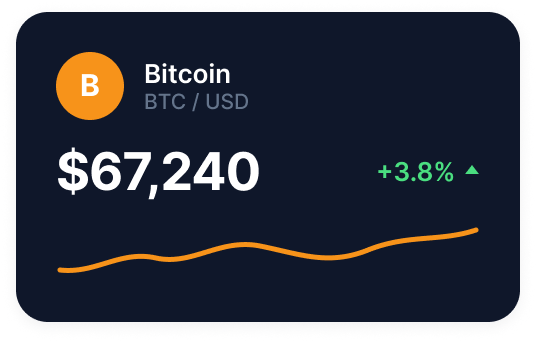 Crypto ticker metric card